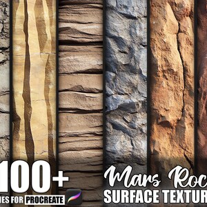 100+ Mars Rocky Surface Procreate-texturer, penslar för Procreate, omedelbar digital nedladdning