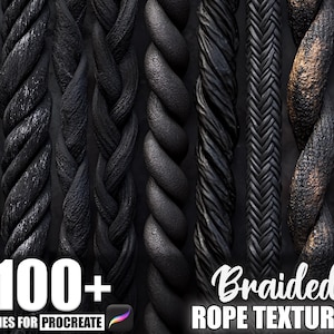 100+ geflochtenes Seil Procreate Texturen, Pinsel für Procreate, sofortiger digitaler Download