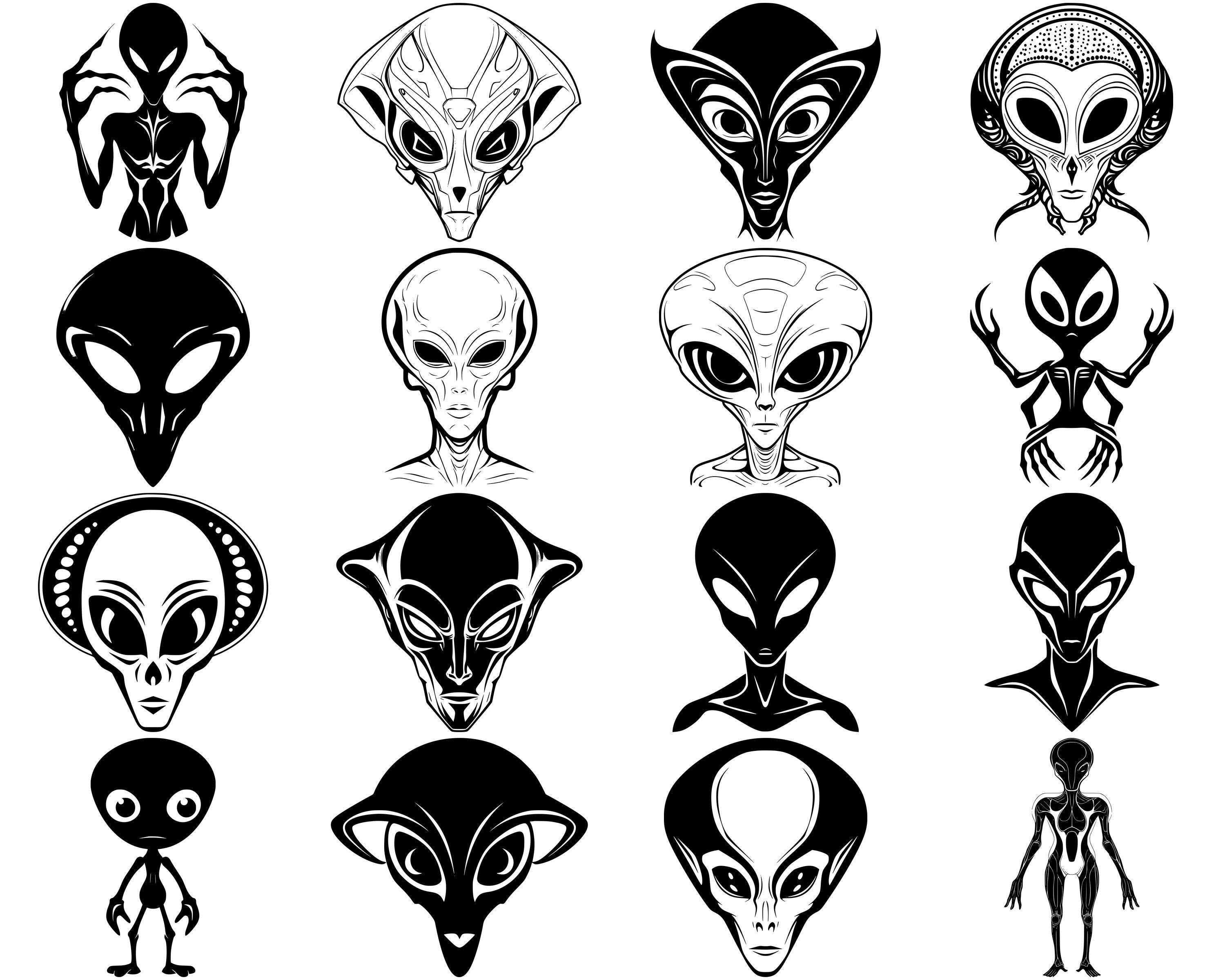 Alien SVG Bundle, Set of 100, Instant Digital Download, Png, Svg, Eps ...