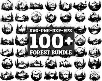 Forest SVG Bundle, Set of 100, Instant Digital Download, png, svg, eps, dxf