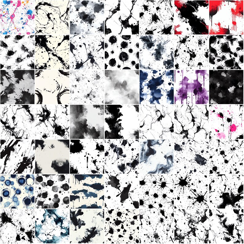 Spilled Ink Blot 100+ Procreate Textures, Brushes for Procreate ...