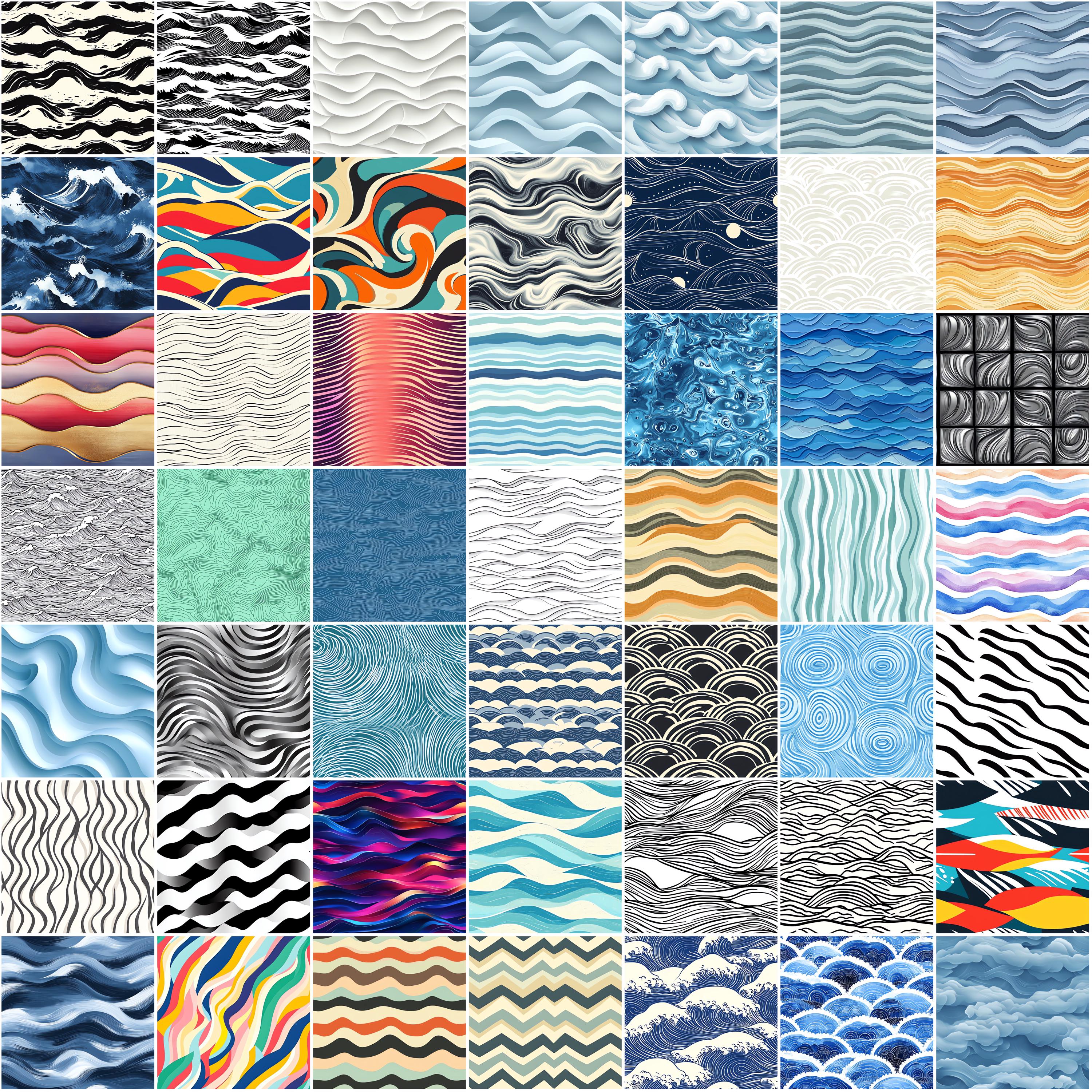 100+ Waves Pattern Procreate Textures, Brushes for Procreate, Instant ...