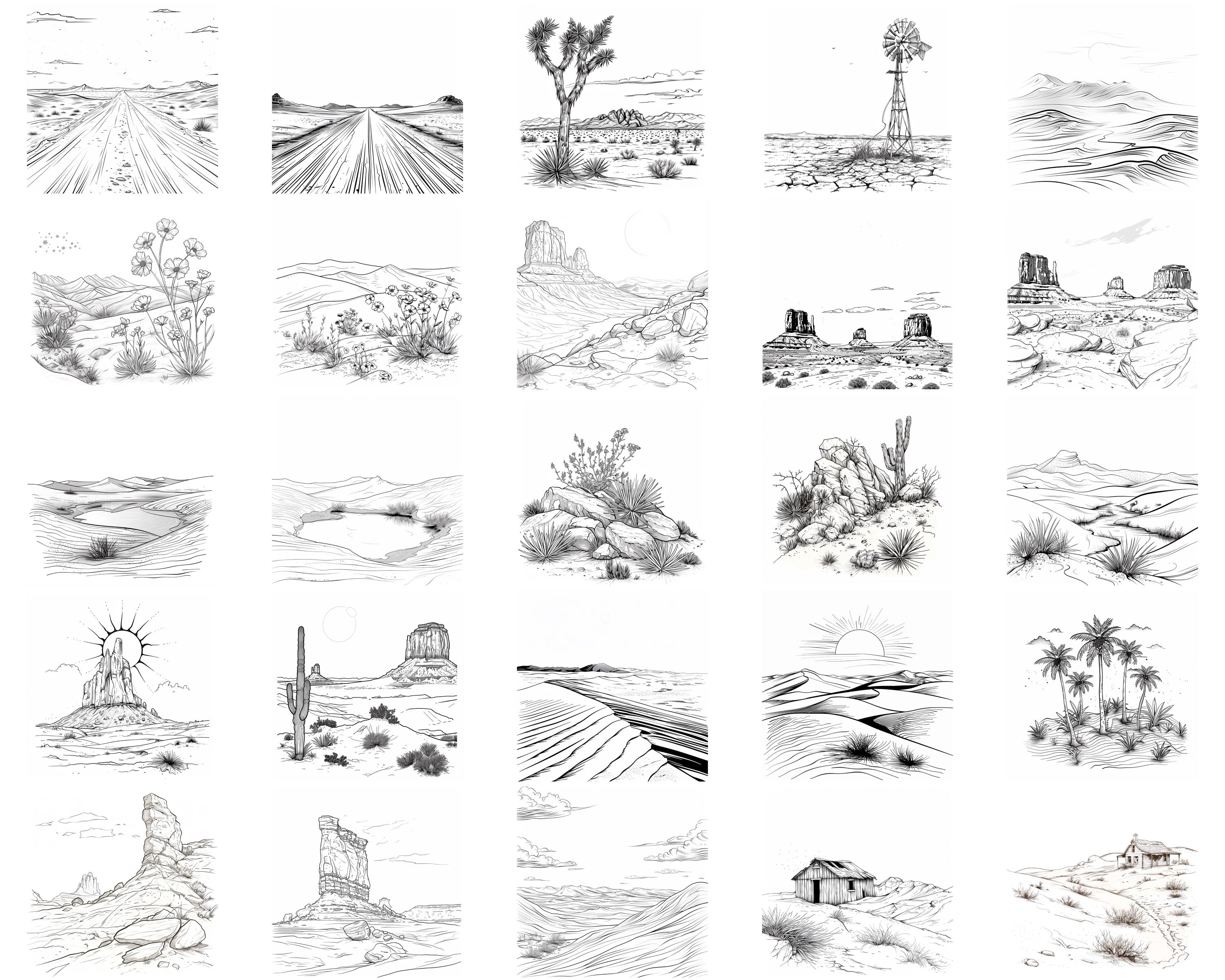 100+ Desert Landscape Procreate Stamps, Brushes for Procreate, Instant ...