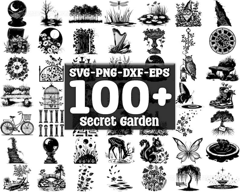 Secret Svg Secret Garden SVG Bundle, Set of 100, Instant Digital Download, Png ...