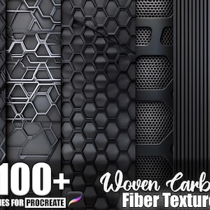 100+ Woven Carbon Fiber Procreate Textures, Brushes for Procreate, Instant Digital Download