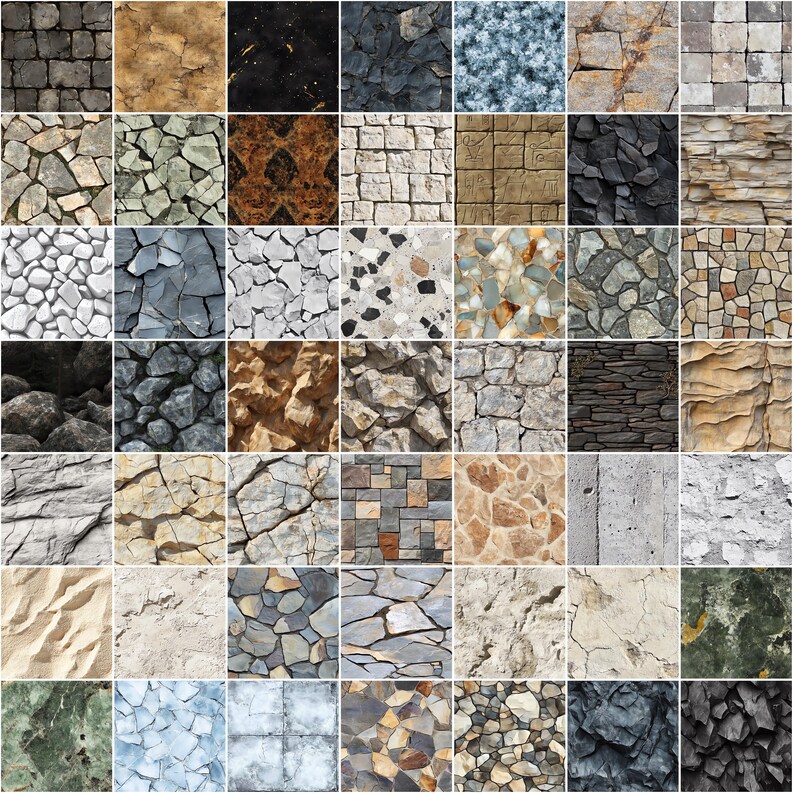 Procreate Draw Stone 100+ Stone Texture Procreate Textures, Brushes for Procreate, Instant ...
