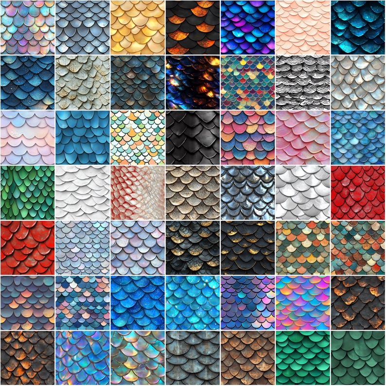 100+ Fish Scale Procreate Textures, Brushes for Procreate, Instant ...