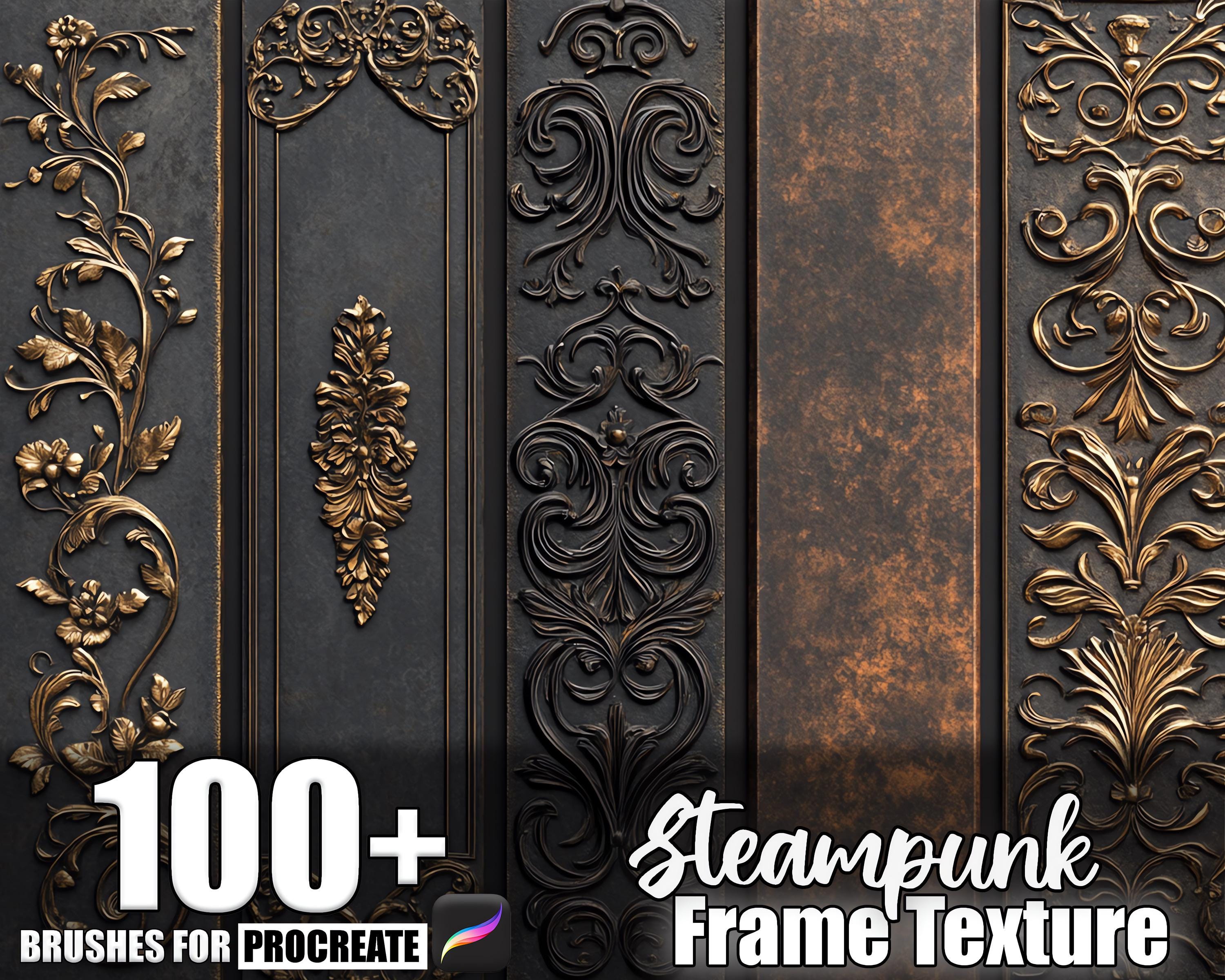 Stream Punk Texture Steampunk Frame 100+ Procreate Textures, Brushes for Procreate, Instant ...
