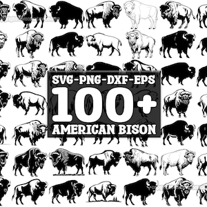 American Bison SVG Bundle, Set of 100, Instant Digital Download, png, svg, eps, dxf