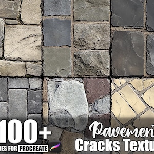 100+ Pavement Cracks Procreate Textures, Brushes for Procreate, Instant Digital Download