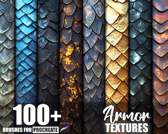 100+ Armor Texture Procreate Textures, Brushes for Procreate, Instant Digital Download