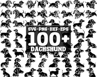 Dachshund Dog SVG Bundle, Set of 100, Instant Digital Download, png, svg, eps, dxf