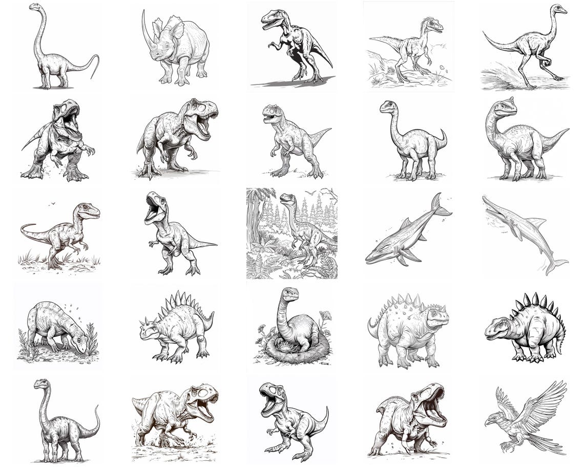 100+ Dinosaur Procreate Stamps, Brushes for Procreate, Instant Digital ...