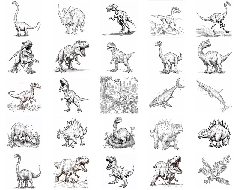 100+ Dinosaur Procreate Stamps, Brushes for Procreate, Instant Digital ...