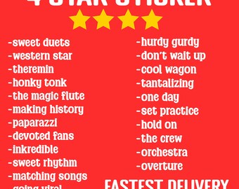 4 Star Stickers - MNPLY GO - Fastest Delivery