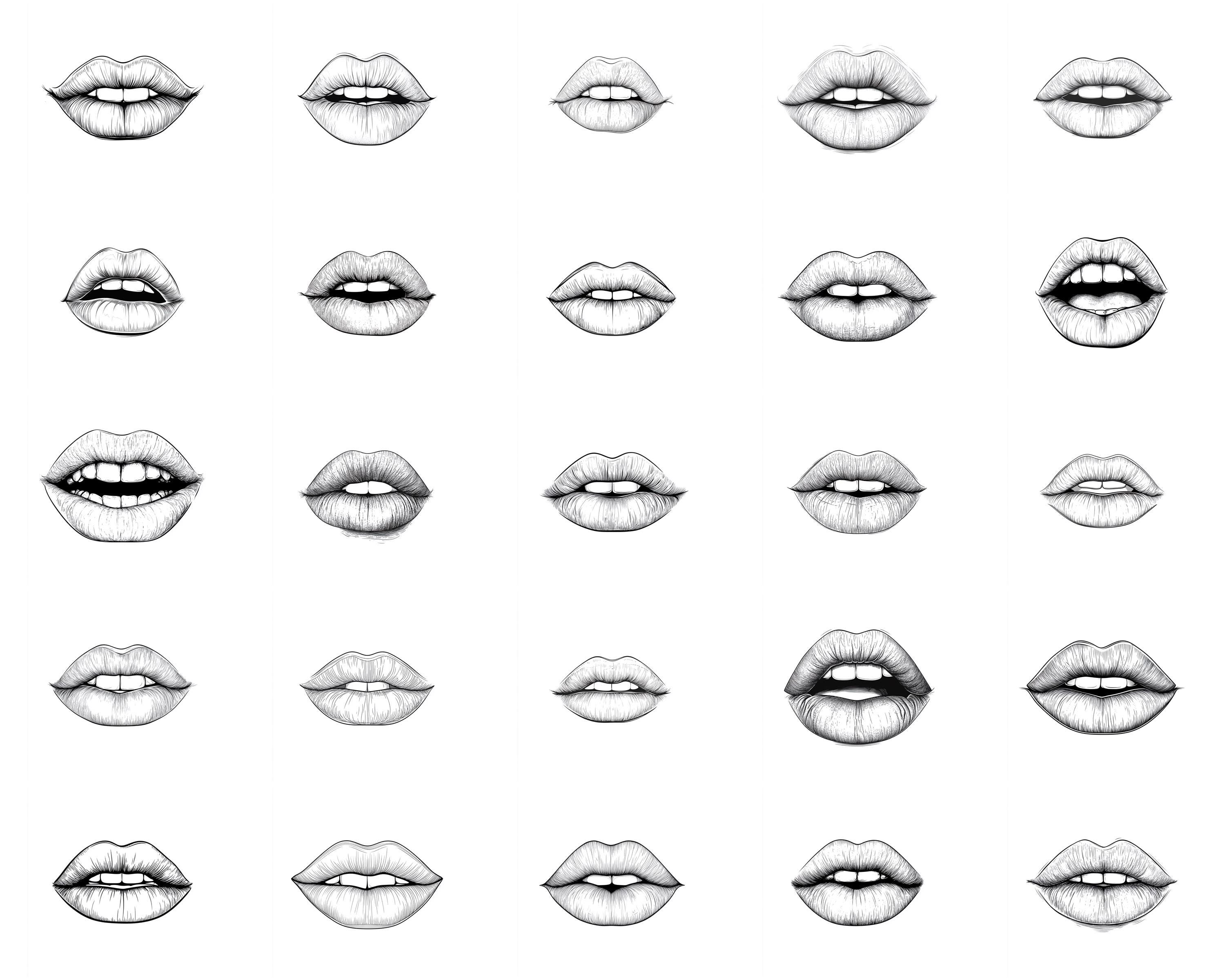 Procreate Lips 100+ Lips Procreate Stamps, Brushes for Procreate, Instant Digital ...