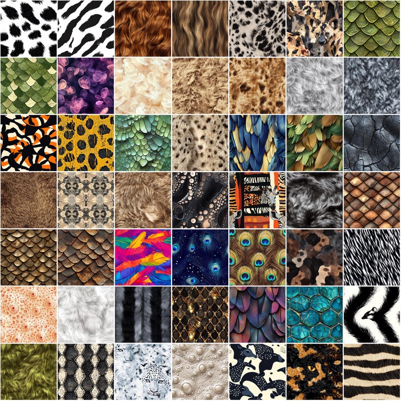 Animal Color Texture 100+ Animal Skin Procreate Textures, Brushes for Procreate, Instant ...