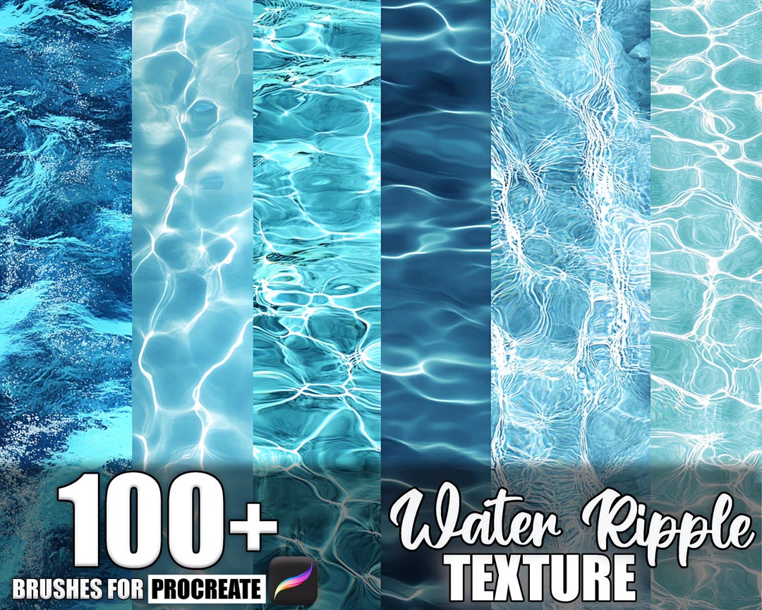 100+ Water Ripple Procreate Textures, Brushes for Procreate, Instant ...