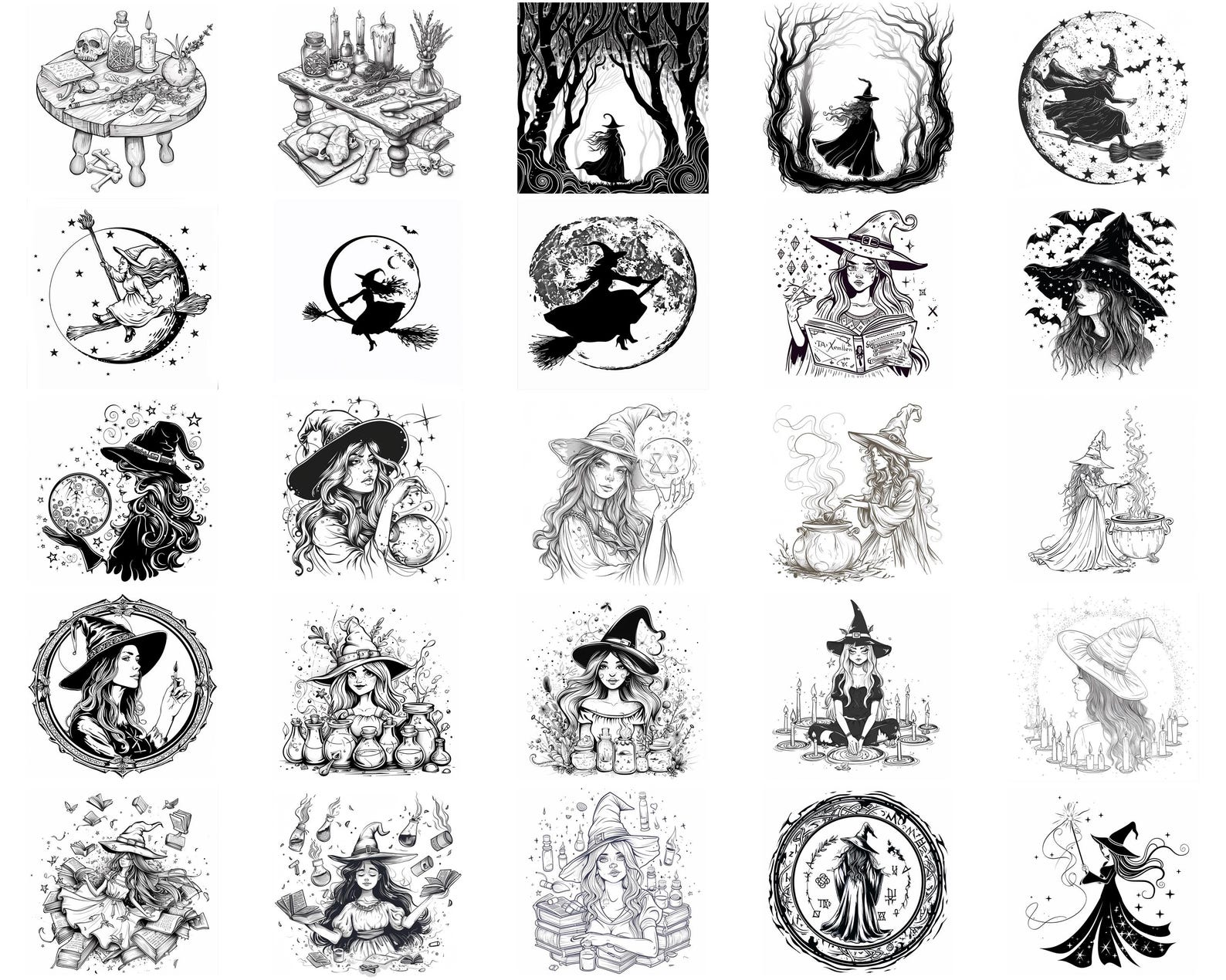 100+ Wicked Witches Procreate Stamps, Brushes for Procreate, Instant ...