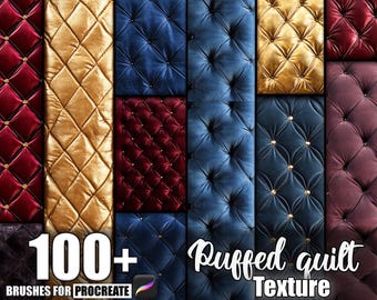 100+ gepofte quilt Procreate-texturen, penselen voor Procreate, directe digitale download