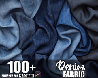 100+ Denim Fabric Procreate Textures, Brushes for Procreate, Instant Digital Download