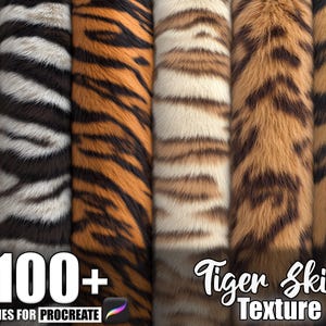 100+ Tiger Skin Procreate Textures, Brushes for Procreate, Instant Digital Download