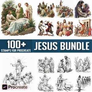 100+ Jesus Bundle Procreate Stamps, Brushes for Procreate, Instant Digital Download