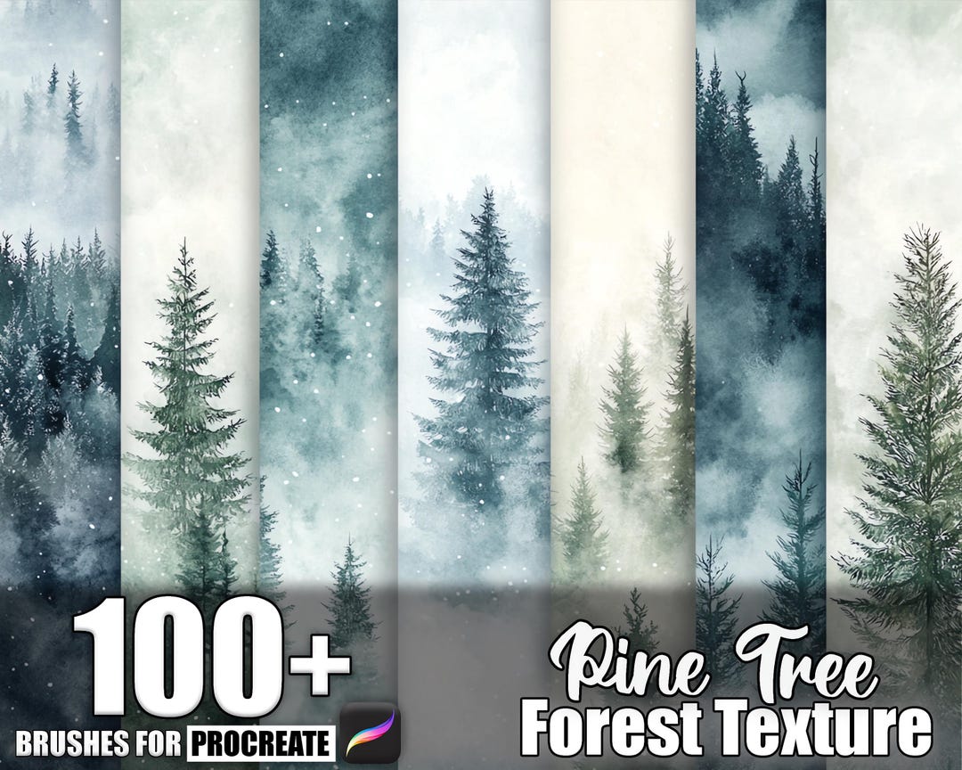 100+ Pine Tree Forest Procreate Textures, Brushes for Procreate ...