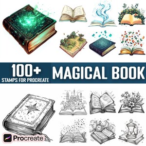 Más de 100 sellos y pinceles mágicos para Procreate, descarga digital instantánea