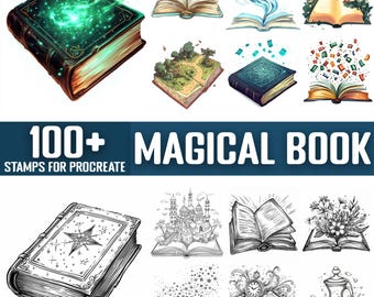 100+ Magical Book Procreate Stamps, Brushes for Procreate, Instant Digital Download