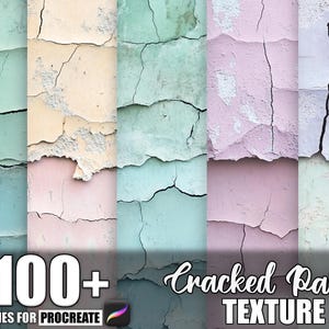 100+ Cracked Paint Procreate Textures, Brushes for Procreate, Instant Digital Download