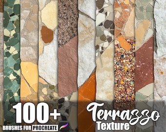100+ Terrazzo Pattern Procreate Textures, Brushes for Procreate, Instant Digital Download
