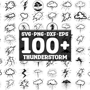 Thunderstorm SVG Bundle, Set of 100, Instant Digital Download, png, svg, eps, dxf