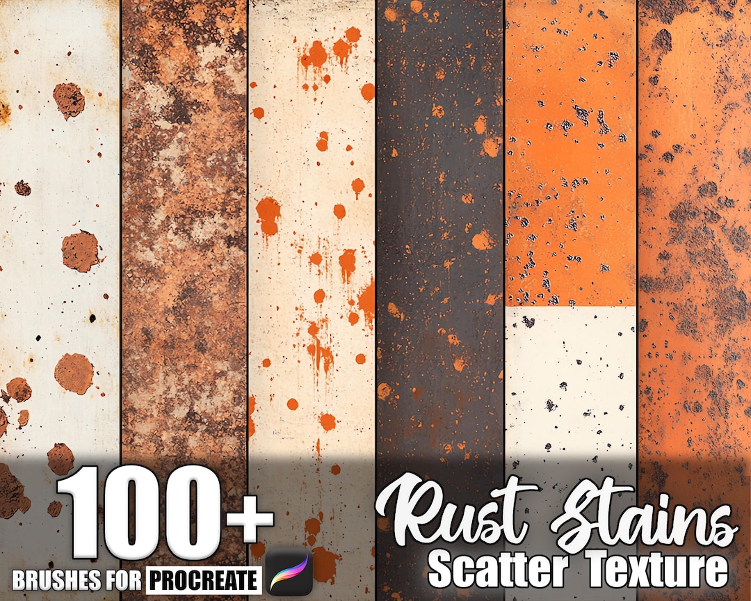 100+ Rust Stains Scatter Procreate Textures, Brushes for Procreate ...