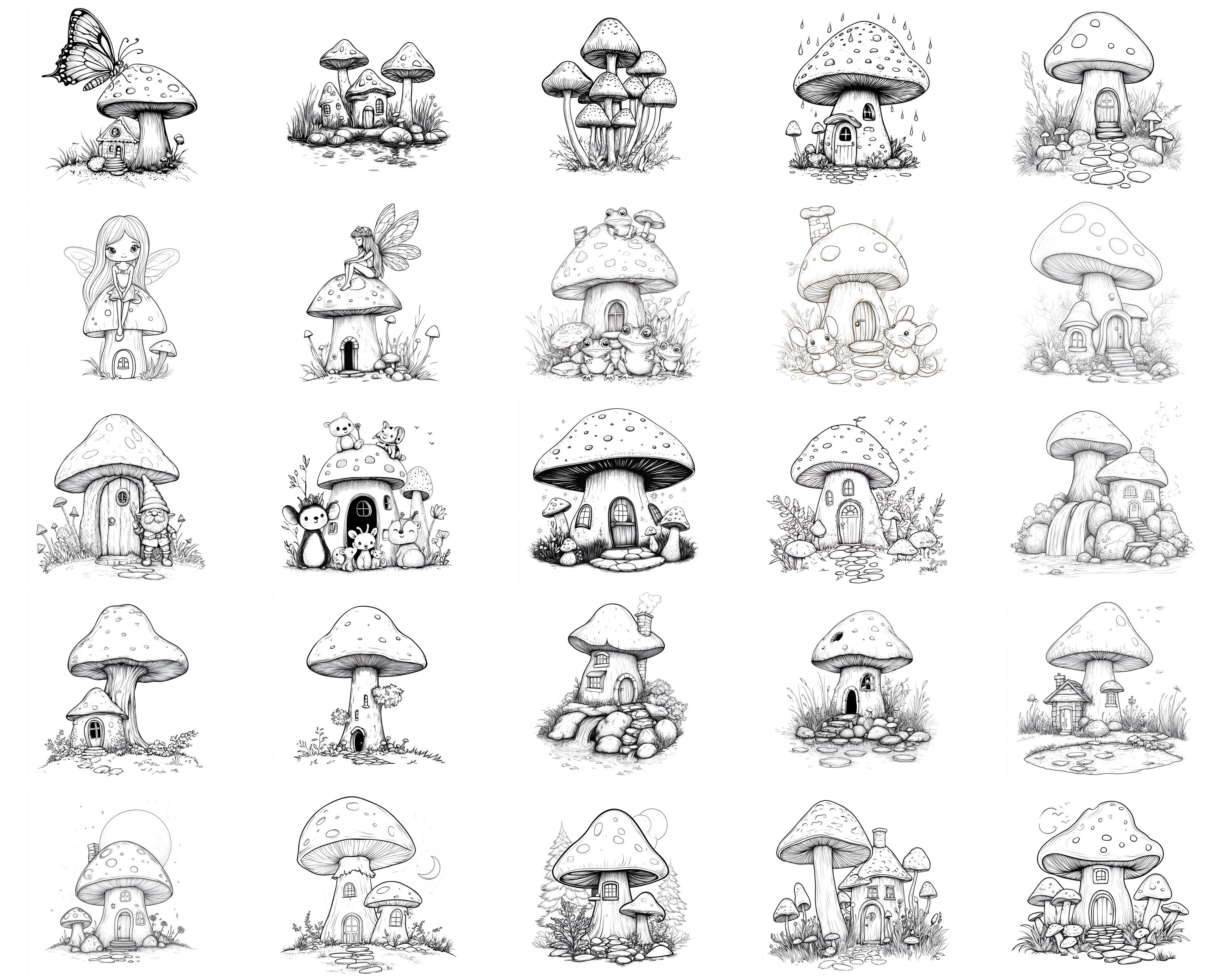 100+ Mushroom House Procreate Stamps, Brushes for Procreate, Instant ...