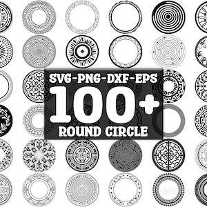 Round Circle SVG Bundle, Set of 100, Instant Digital Download, png, svg, eps, dxf
