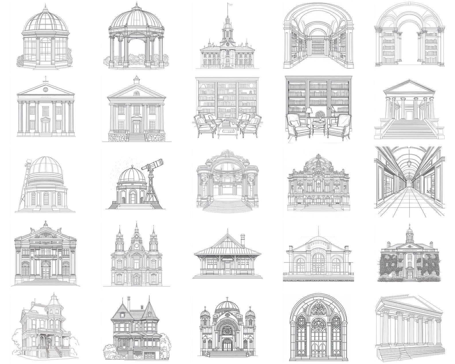 100+ Classic Building Procreate Stamps, Brushes for Procreate, Instant ...