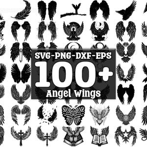 Angel Wings SVG Bundle, Set of 100, Instant Digital Download, png, svg, eps, dxf
