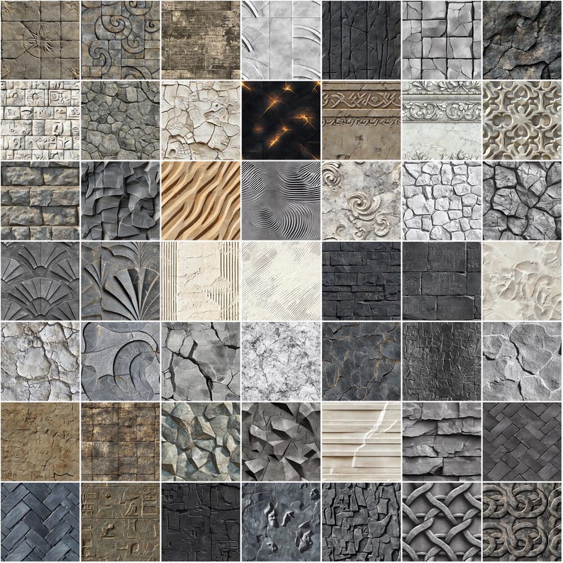 Procreate Draw Stone 100+ Etched Stone Procreate Textures, Brushes for Procreate, Instant ...