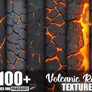 100+ Volcanic Rock Procreate Textures, Brushes for Procreate, Instant Digital Download