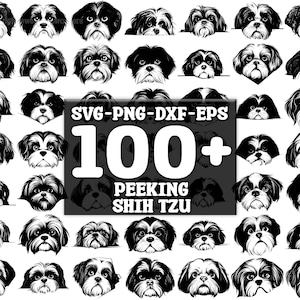 Shih Tzu Peeking Dog SVG, PNG , DXF and Pdf - Dog or Puppy