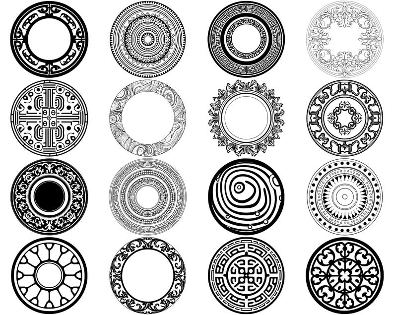Round Circle SVG Bundle, Set of 100, Instant Digital Download, Png, Svg ...