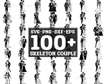 Skeleton Couple SVG Bundle, Set of 100, Instant Digital Download, png, svg, eps, dxf