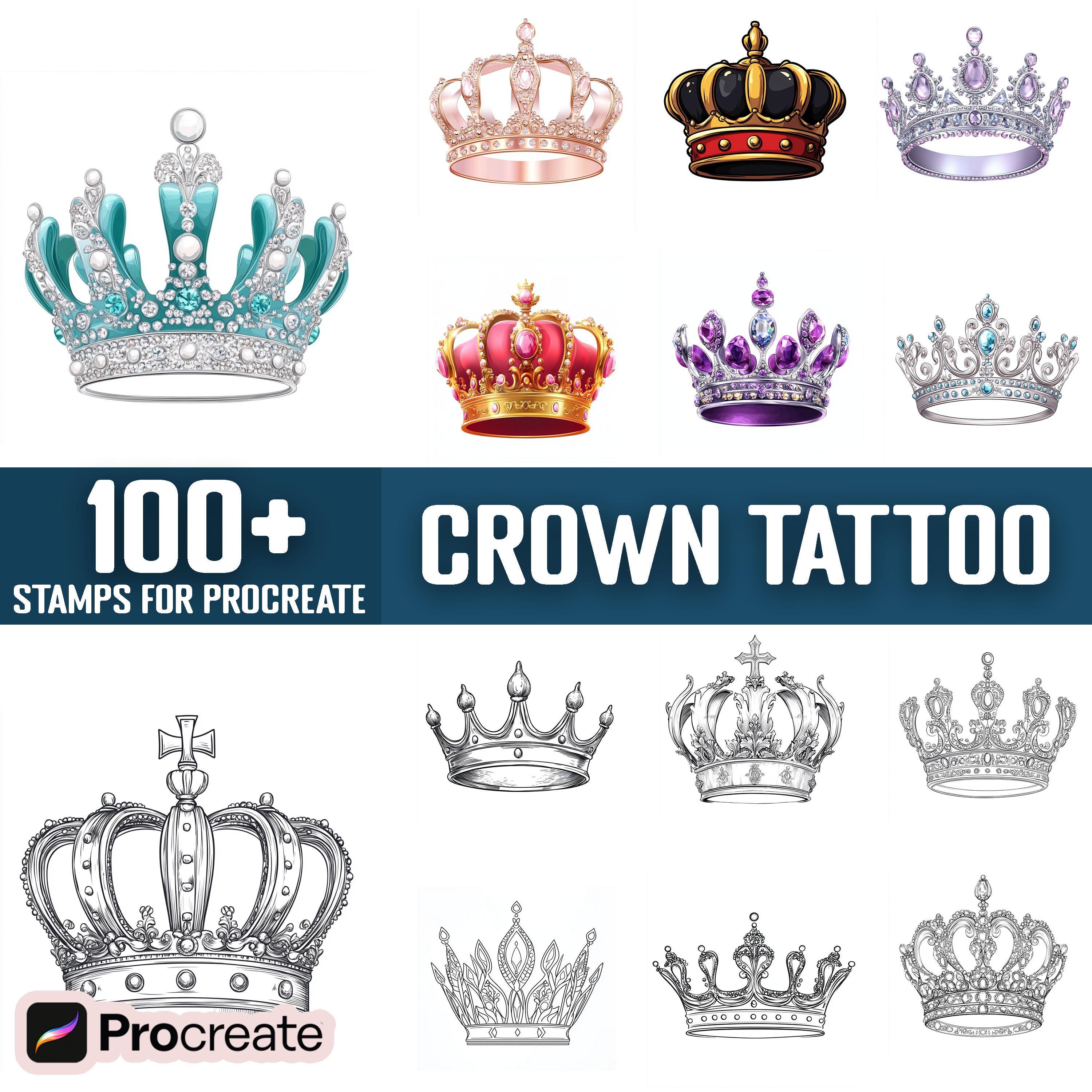 Queen Crown Tattoo - Etsy, image size:3000x3000