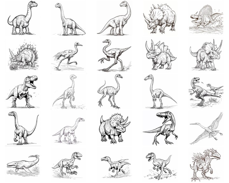 100+ Dinosaur Procreate Stamps, Brushes for Procreate, Instant Digital ...
