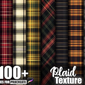 100+ Plaid Pattern Procreate Textures, Brushes for Procreate, Instant Digital Download