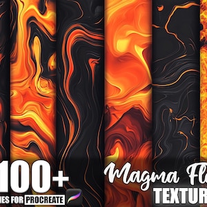 100+ Magma Flow Procreate Textures, Brushes for Procreate, Instant Digital Download