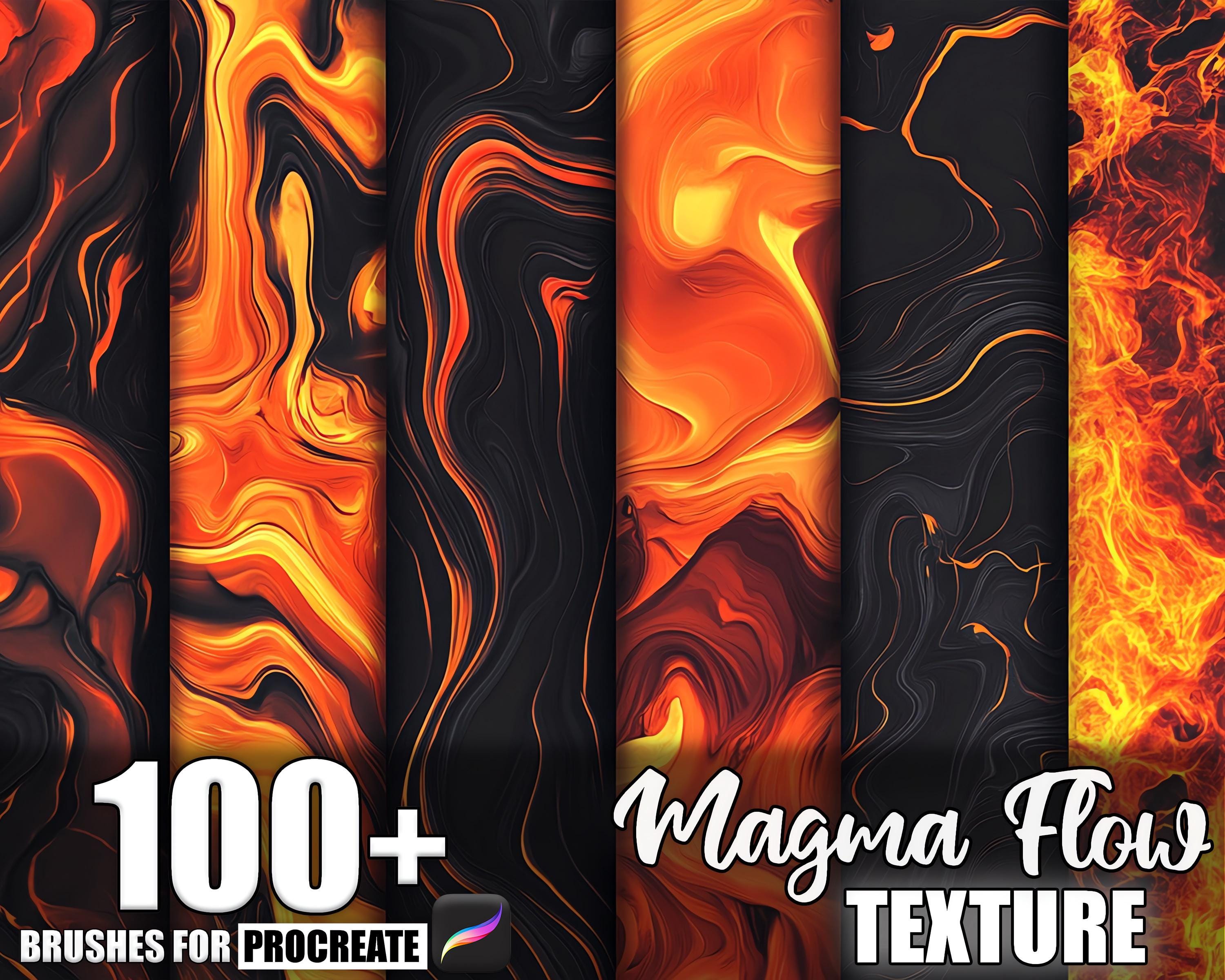 100+ Magma Flow Procreate Textures, Brushes for Procreate, Instant