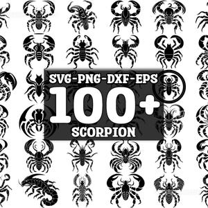 Scorpion SVG Bundle, Set of 100, Instant Digital Download, png, svg, eps, dxf