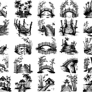 Bamboo Bridges SVG Bundle, Set of 100, Instant Digital Download, Png ...